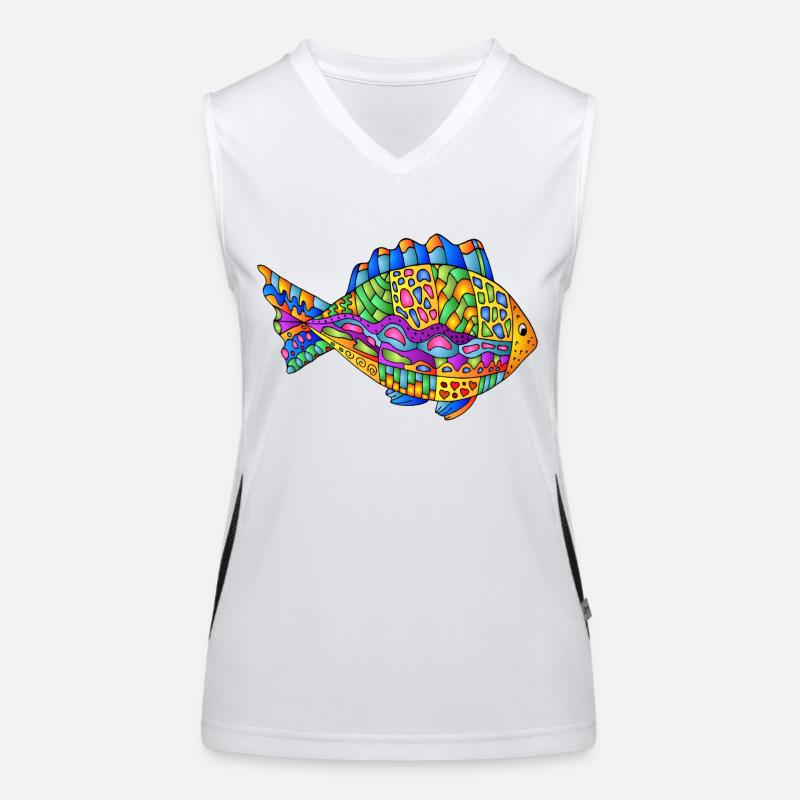 Fisch Funktionelles Kontrast-Tank Top für Frauen