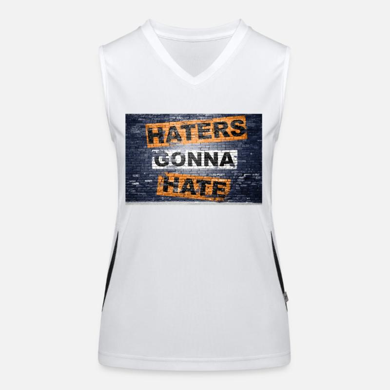 Haters Gonna Hate saying lettering Graffiti Women's Functional Contrast Tank Top