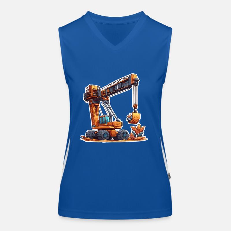 Crane / construction site / winch / crane system Women's Functional Contrast Tank Top