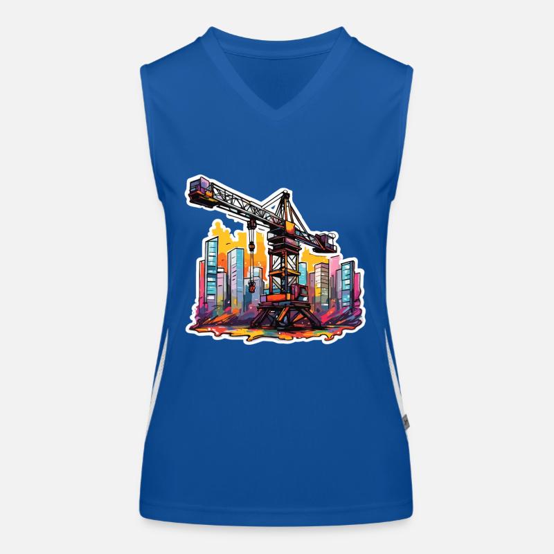 Crane / construction site / winch / crane system Women's Functional Contrast Tank Top