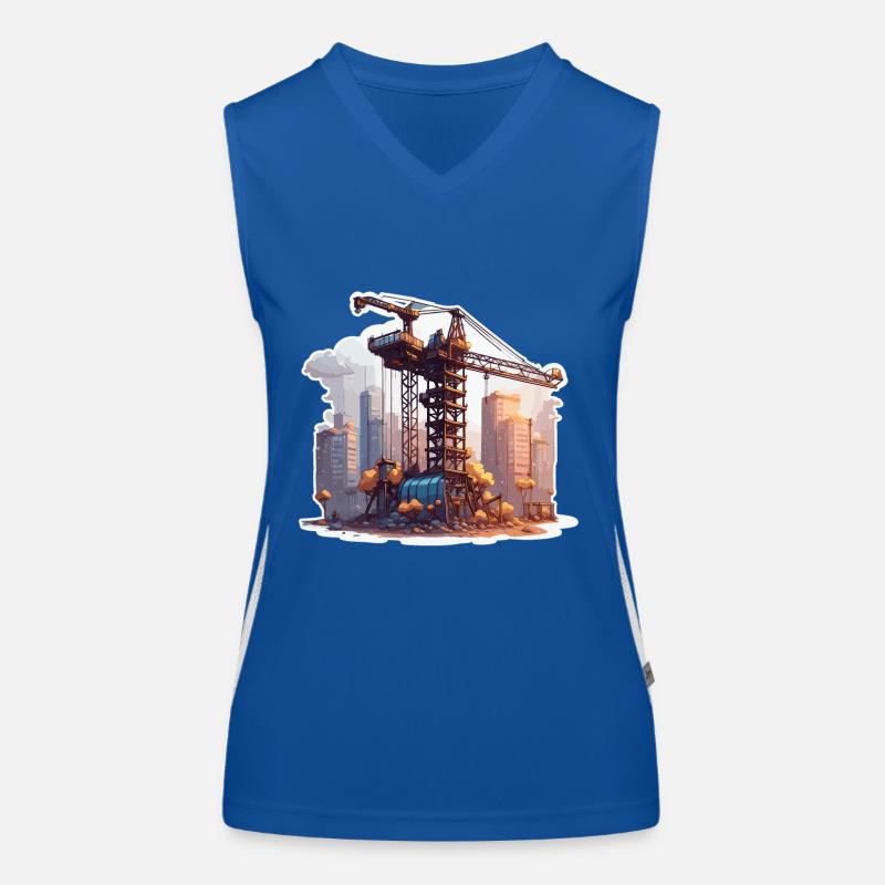 Crane / construction site / winch / crane system Women's Functional Contrast Tank Top