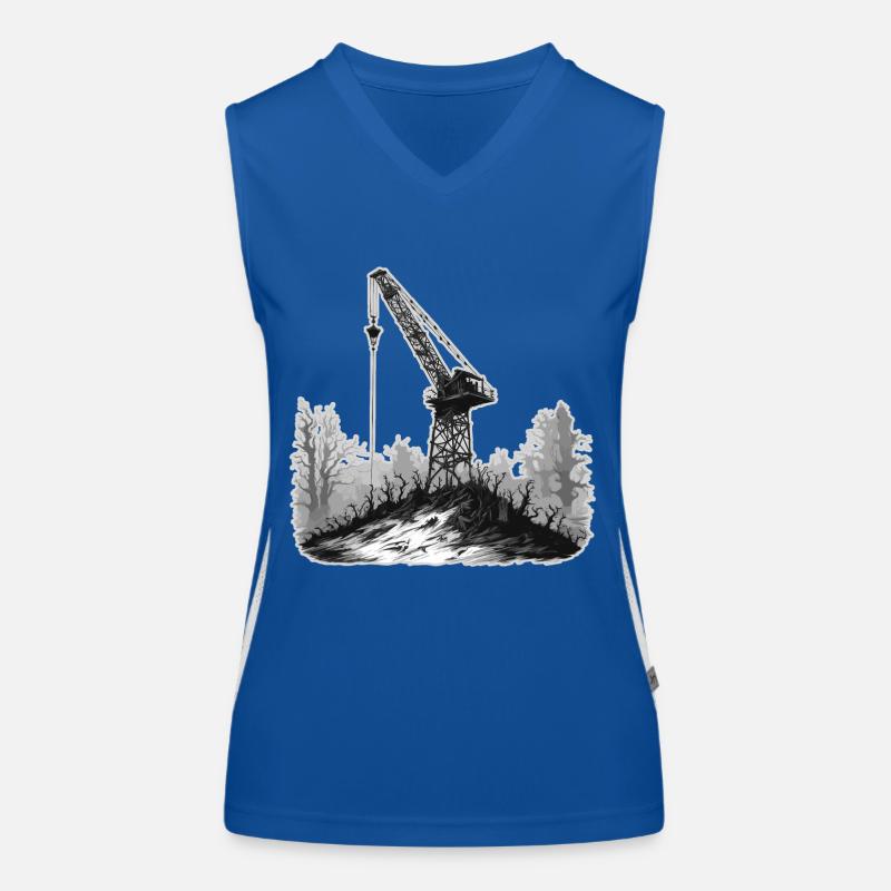 Crane / construction site / winch / crane system Women's Functional Contrast Tank Top