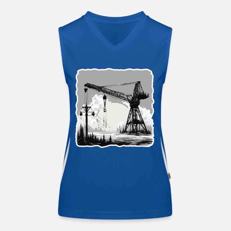 Kran / Baustelle / Seilwinde / Kransystem Funktionelles Kontrast-Tank Top für Frauen
