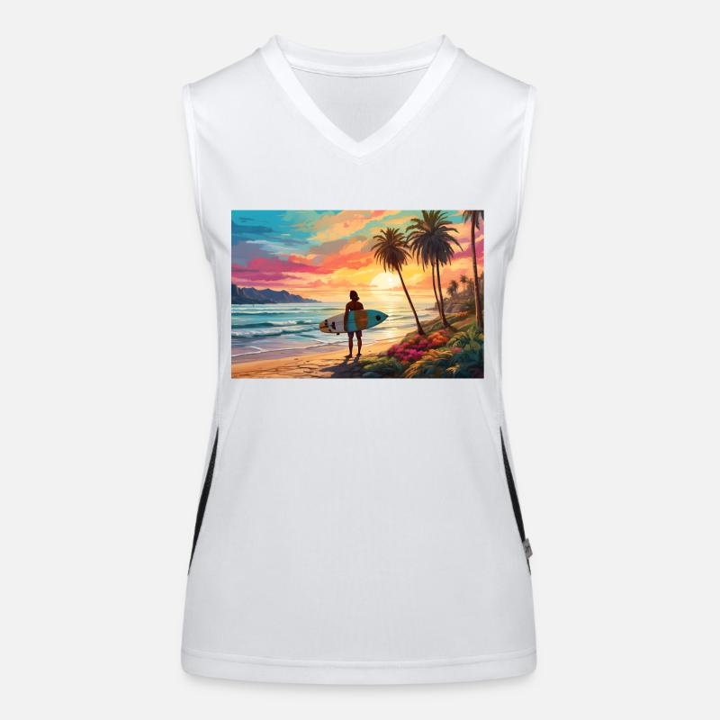 Surfing & Waves Women's Functional Contrast Tank Top