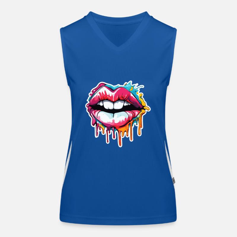 Bouche / Lèvres / Dents / Langue / Sourire / Baiser Débardeur respirant contrasté Femme