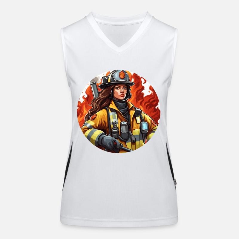 Firefighter / Fire / Fire / Extinguish / Heroine Women's Functional Contrast Tank Top