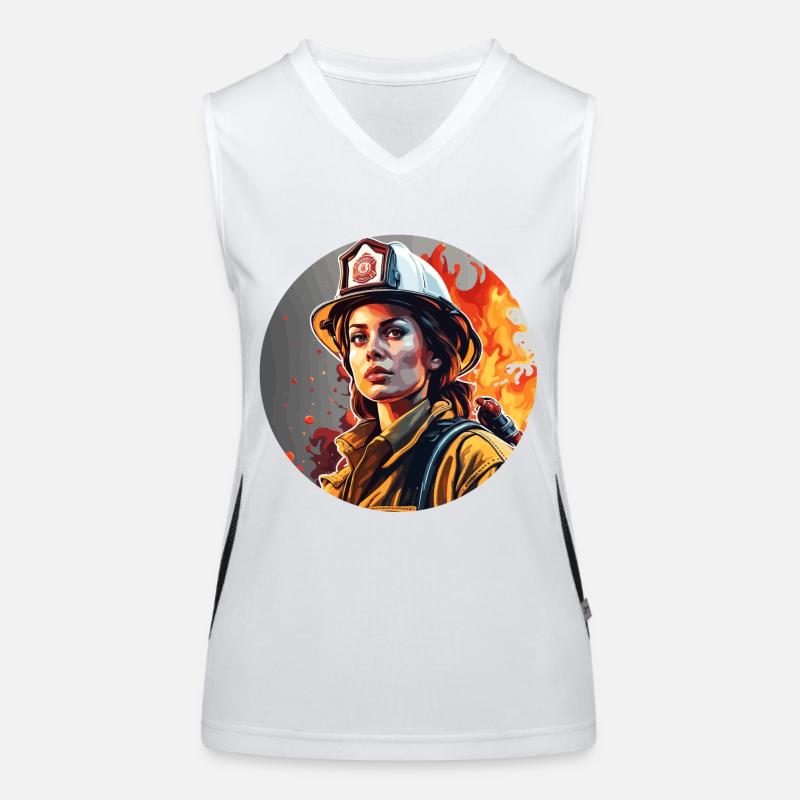 Firefighter / Fire / Fire / Extinguish / Heroine Women's Functional Contrast Tank Top