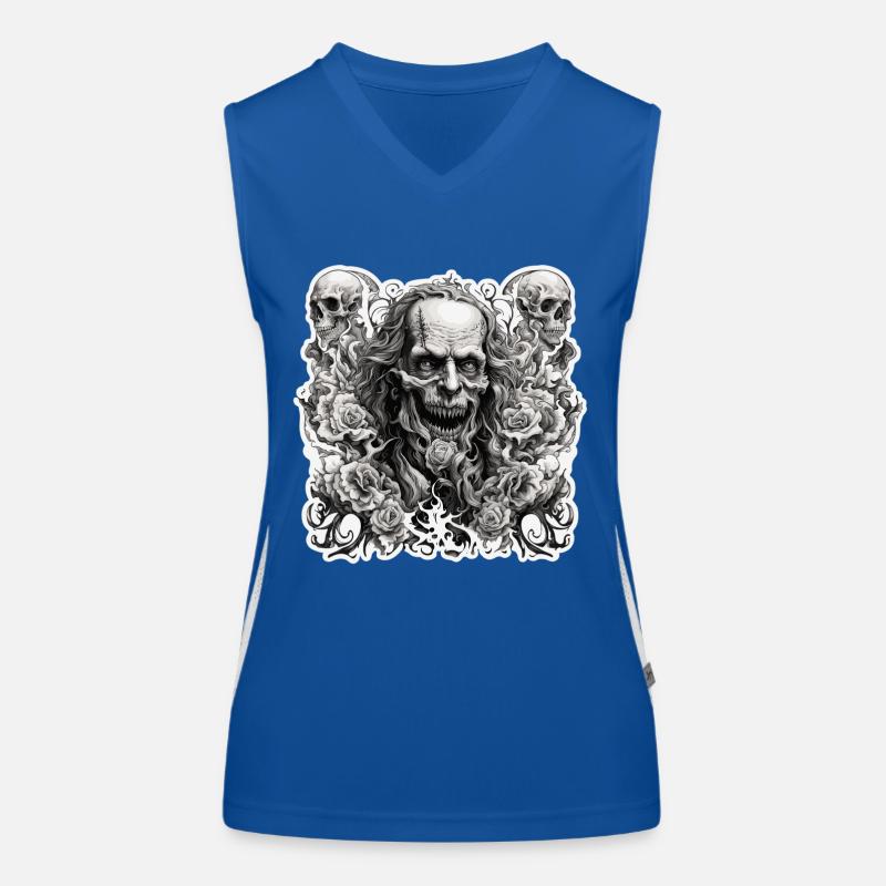 Skull / Totenkopf / Skelett / Gothic / Tattoo Funktionelles Kontrast-Tank Top für Frauen