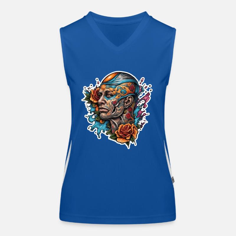 Man / tattoo / cool / rock n roll / metal Women's Functional Contrast Tank Top