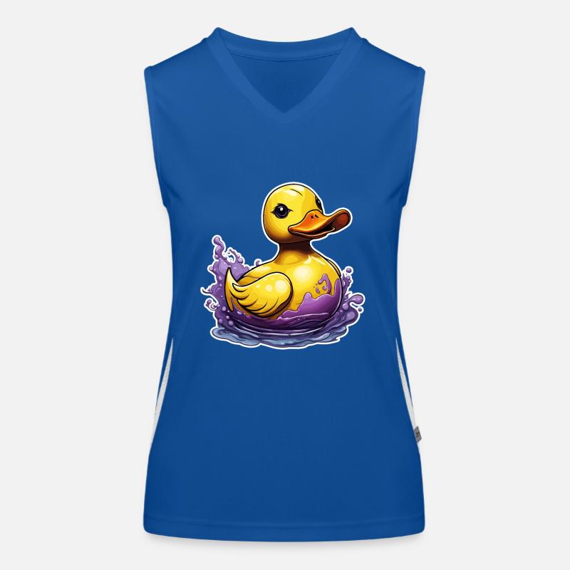 Canard en caoutchouc / canard en caoutchouc / eau / baignoire Débardeur respirant contrasté Femme