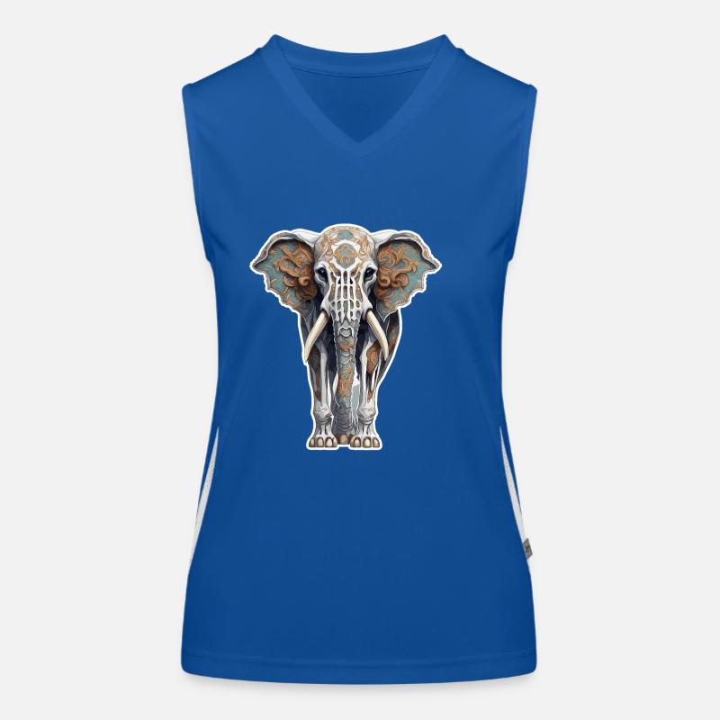 Elefant / Tier / Orientalisch / Blumen / Muster Funktionelles Kontrast-Tank Top für Frauen