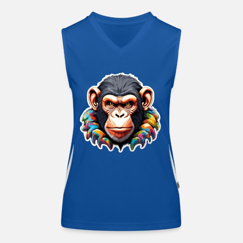 Monkey / Animal / Zoo / Chimpanzee / Wild / Comic Women's Functional Contrast Tank Top
