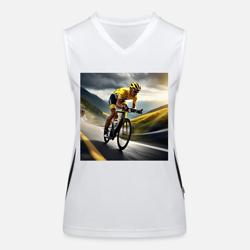Mountainous Victory: The Yellow Jersey attacks Women's Functional Contrast Tank Top