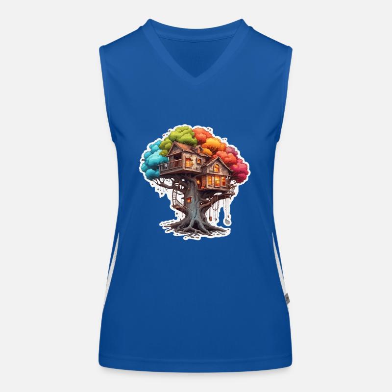 Baumhaus / Baumkrone / Baumhütte / Abenteuer Funktionelles Kontrast-Tank Top für Frauen
