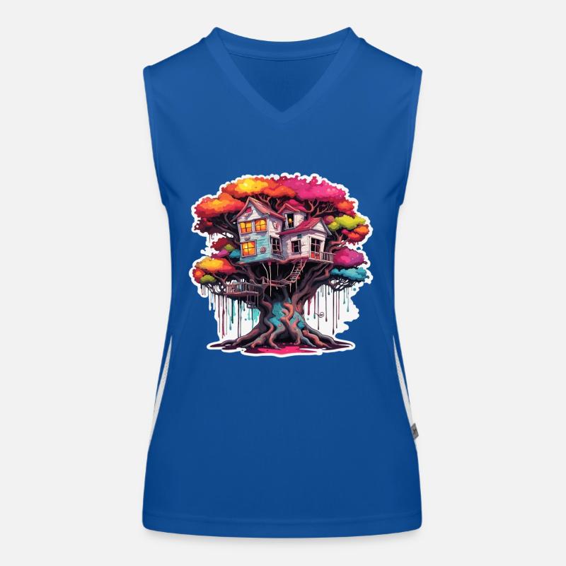 Baumhaus / Baumkrone / Baumhütte / Abenteuer Funktionelles Kontrast-Tank Top für Frauen