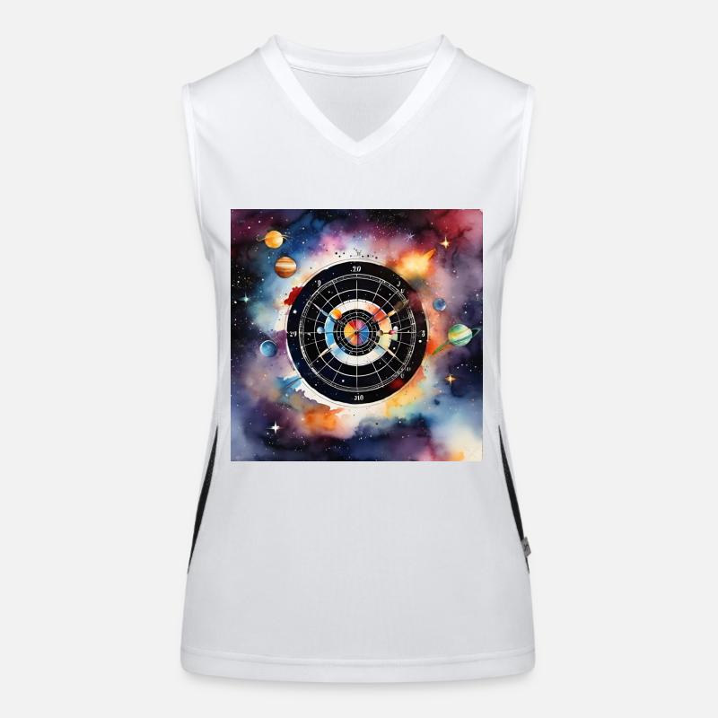 Carnaval de fléchettes cosmiques Débardeur respirant contrasté Femme