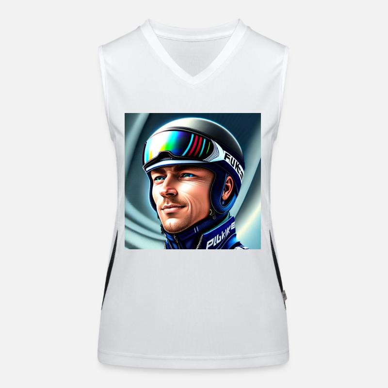 Ski Jumper Portrait Women's Functional Contrast Tank Top