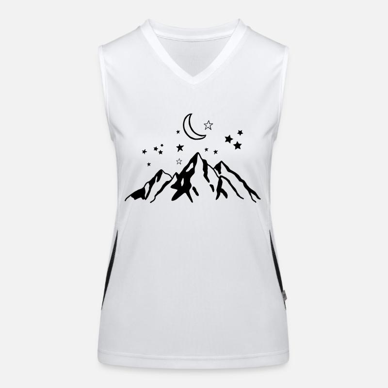 Starry Night - Mountain Nature Gift Women's Functional Contrast Tank Top