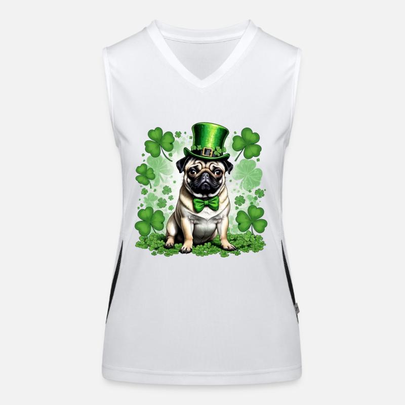 Carlin de la Saint-Patrick I Shamrock Carlin de la Saint-Paddy Débardeur respirant contrasté Femme
