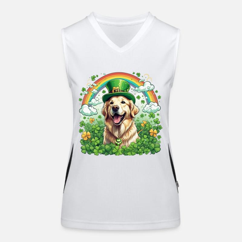 Chapeau vert et trèfle I Or de la Saint-Patrick Débardeur respirant contrasté Femme