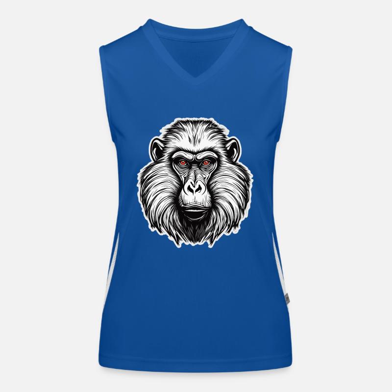 Monkey / Animal / Zoo / Babian / Wild / Comic Women's Functional Contrast Tank Top