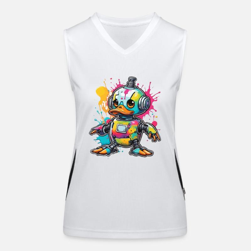 Roboter Tier / KI / Mechanisierte Tiere / Comic Funktionelles Kontrast-Tank Top für Frauen