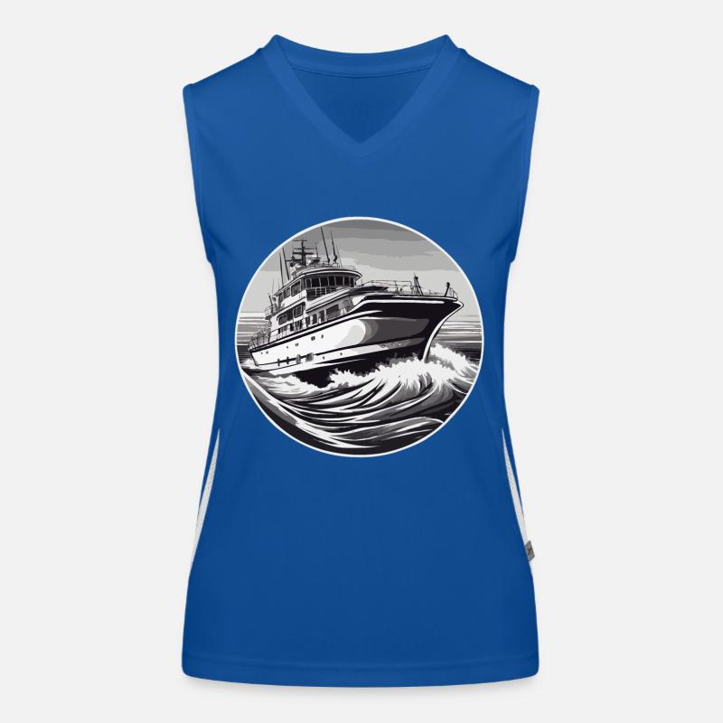 Pirate Ship / Boat / Sea / Ocean / Waves Women's Functional Contrast Tank Top