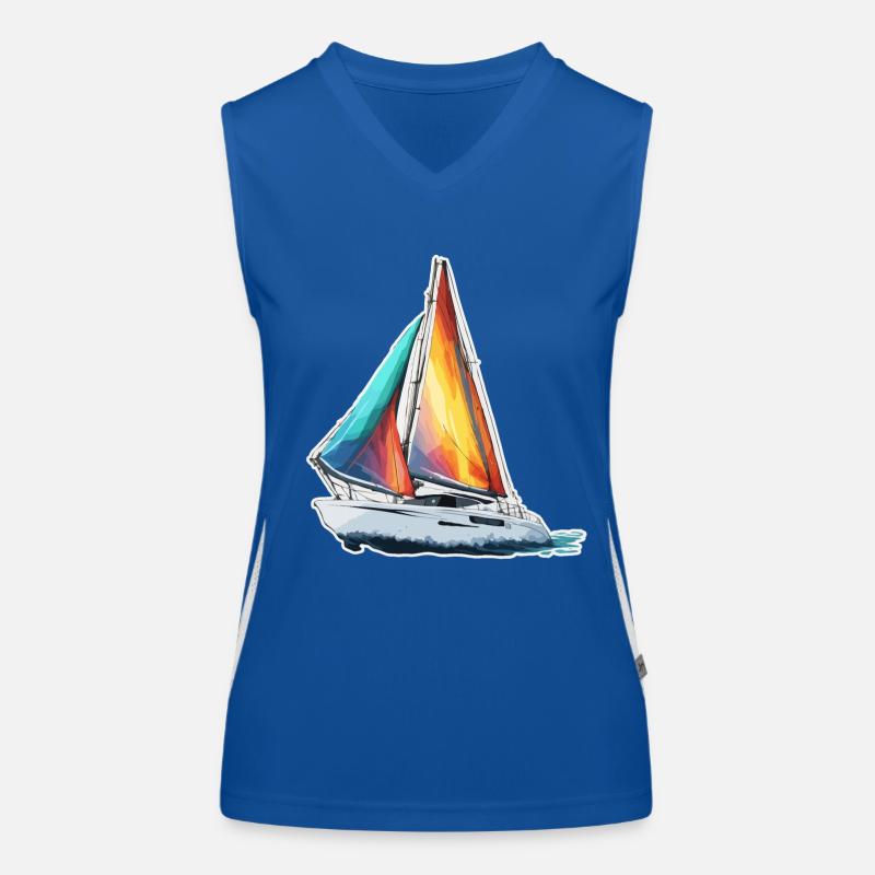 Piraten Schiff / Boot / Meer / Ocean / Wellen Funktionelles Kontrast-Tank Top für Frauen