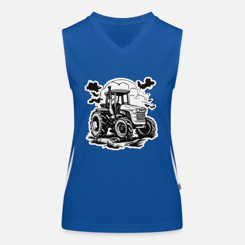 Traktor / Landwirtschaft / Bauer / Feldarbeit Funktionelles Kontrast-Tank Top für Frauen