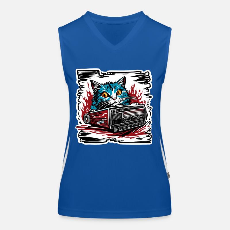 Radio / Analog / Musik / Frequenz / Lautsprecher Funktionelles Kontrast-Tank Top für Frauen