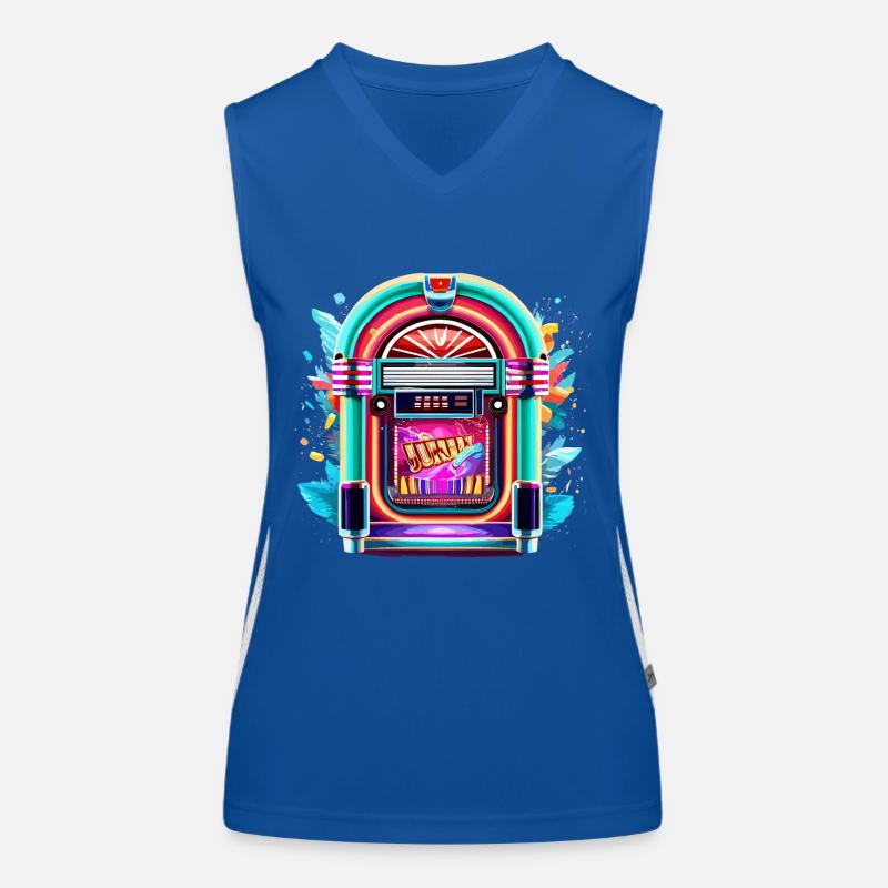 Jukebox / Musical Automaton / Retro / 50s Women's Functional Contrast Tank Top
