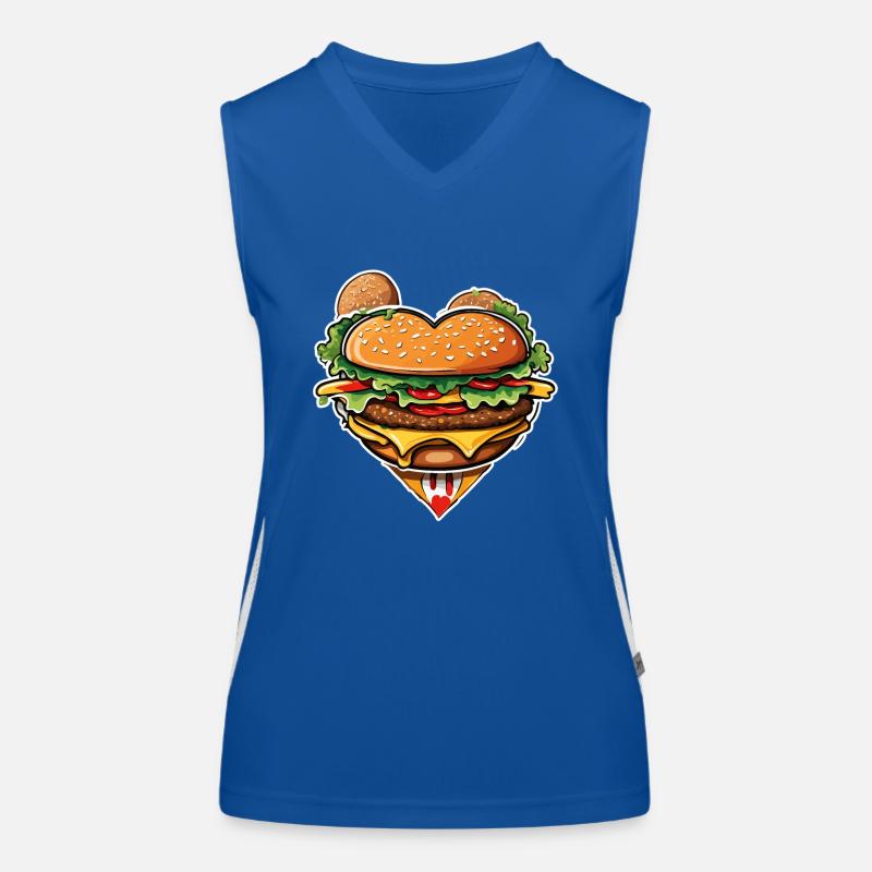 Burger / Fastfood / Essen / Brötchen / Rindfleisch Funktionelles Kontrast-Tank Top für Frauen