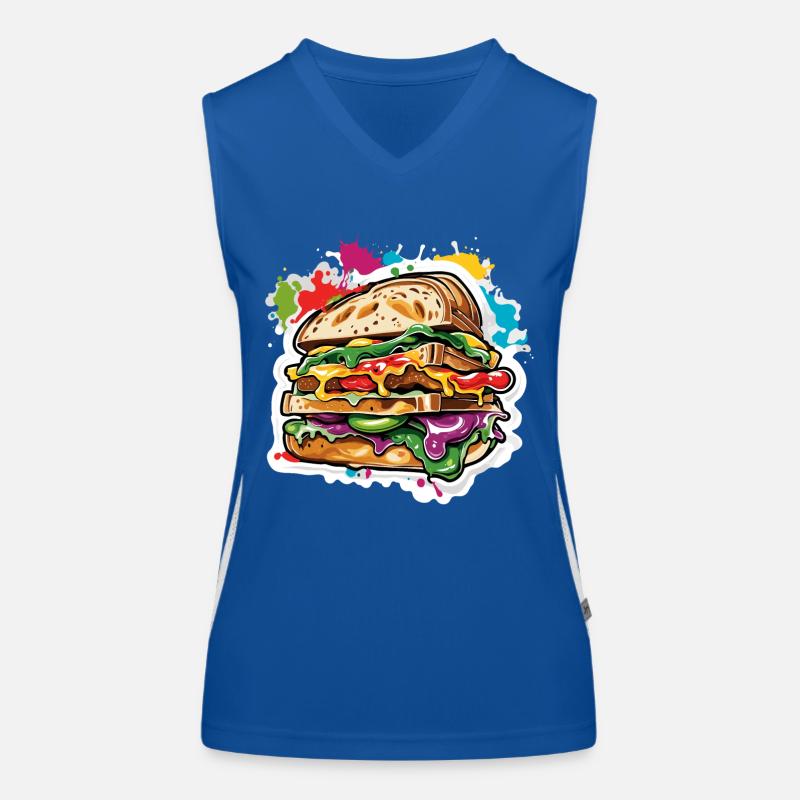 Sandwich / Belegtes Brot / Essen / Lebensmittel Funktionelles Kontrast-Tank Top für Frauen