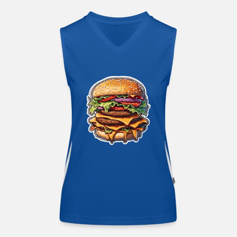 Burger / Fastfood / Essen / Brötchen / Rindfleisch Funktionelles Kontrast-Tank Top für Frauen
