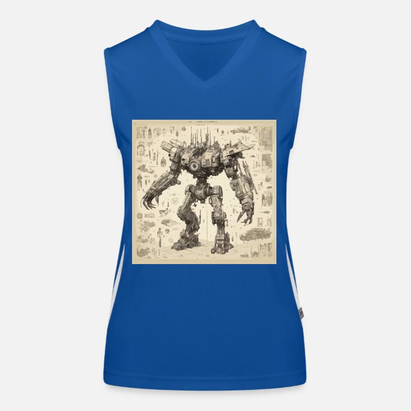 Plan / Sépia / Vintage / Rétro / Robot Débardeur respirant contrasté Femme