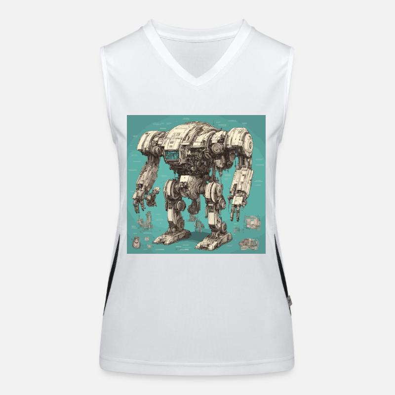 Plan / Sépia / Vintage / Rétro / Robot Débardeur respirant contrasté Femme