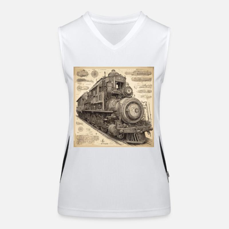 Plan / Sépia / Vintage / Rétro / Robot Débardeur respirant contrasté Femme