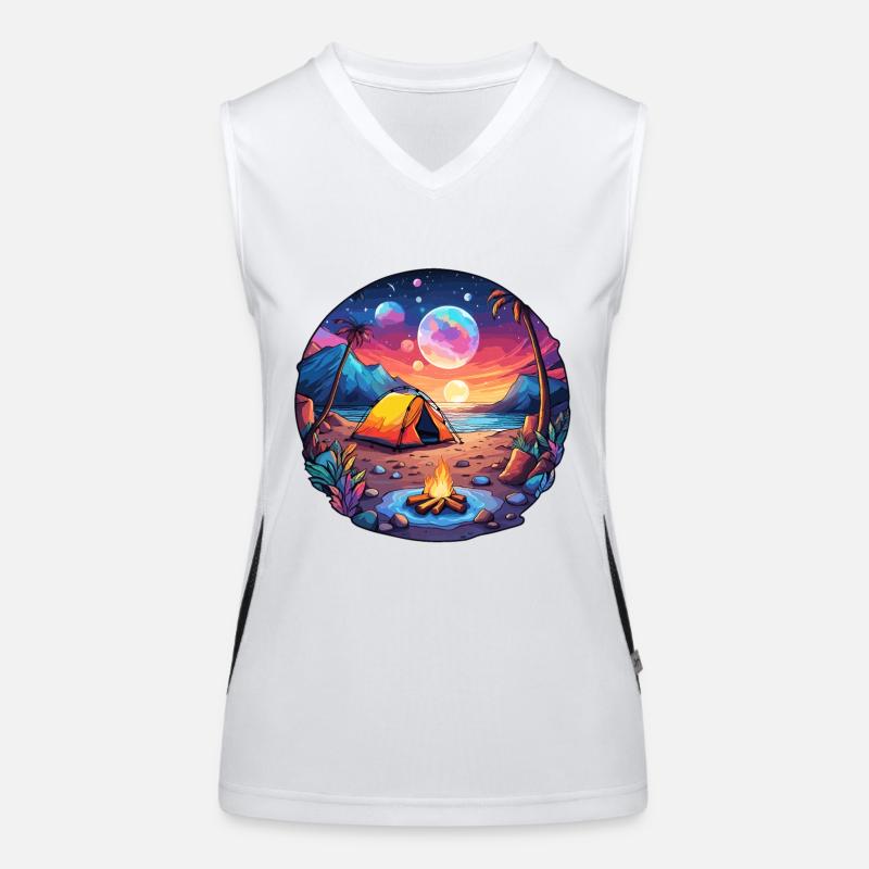 Forest / Wild / Tent / Wilderness / Trees / Life Women's Functional Contrast Tank Top
