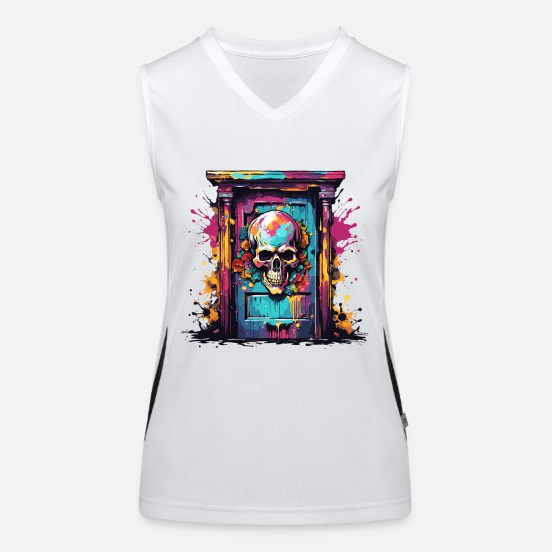 Door Knocker / Skull / Bell / Antique / Old Women's Functional Contrast Tank Top