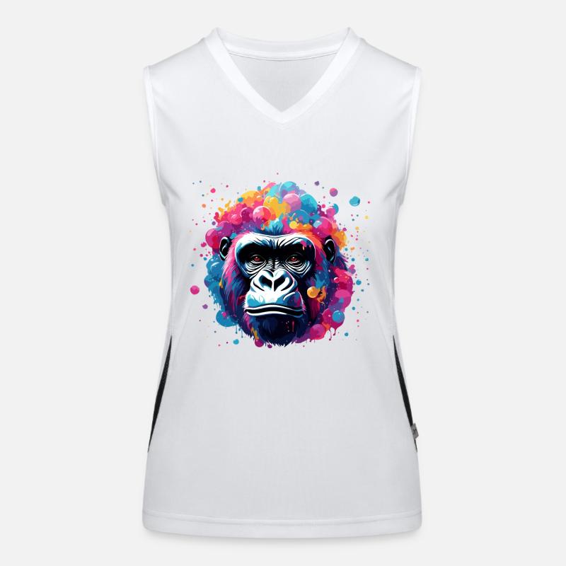 Animal in soap bubble / childlike / cute / gorilla Women's Functional Contrast Tank Top