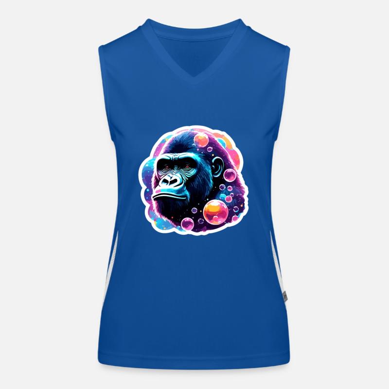 Animal in soap bubble / childlike / cute / gorilla Women's Functional Contrast Tank Top