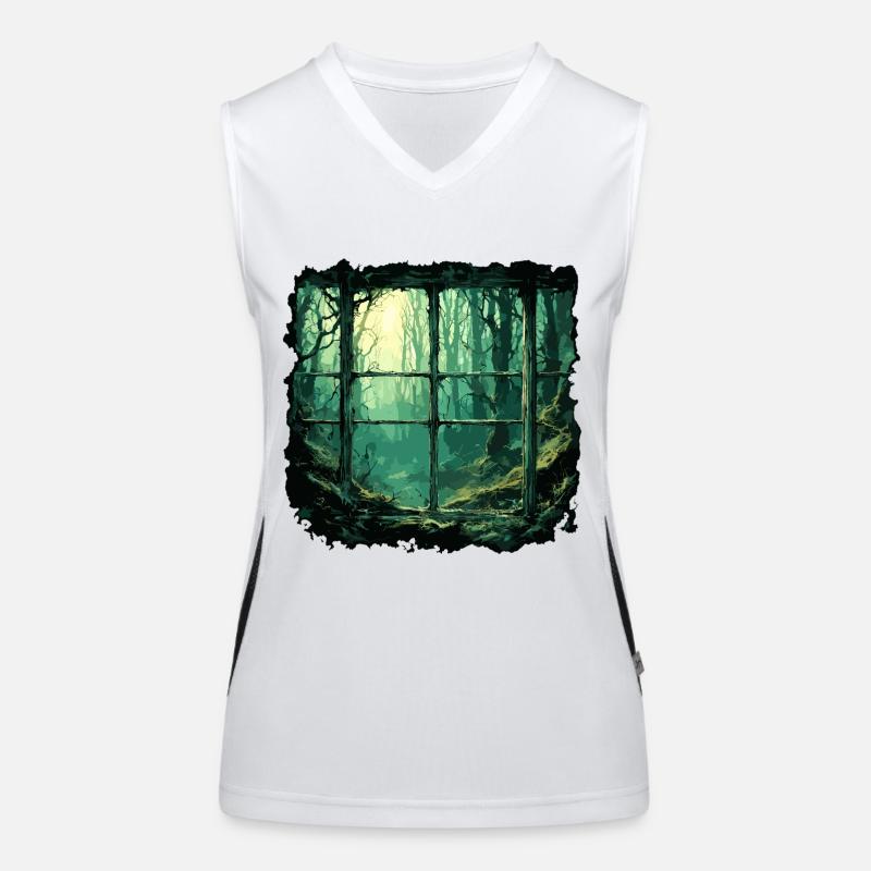 Window in the Forest / Trees / View / Wilderness Women's Functional Contrast Tank Top