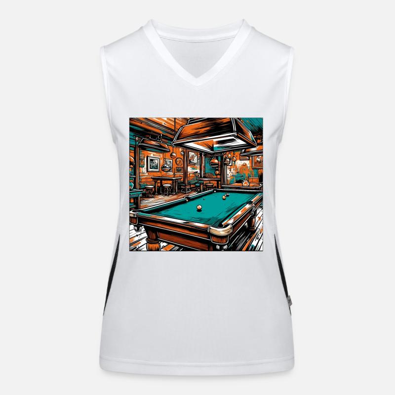 Billardtisch / Billiardkugel / 8 Ball / Pool / Kö Funktionelles Kontrast-Tank Top für Frauen