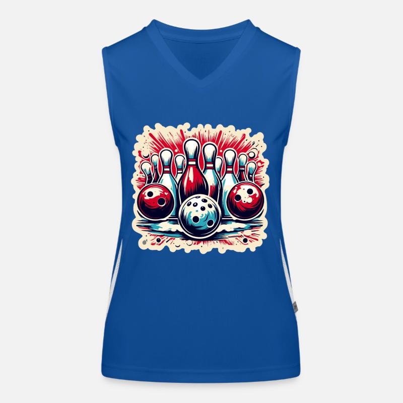 Bowling / Skittles / Bowling Alley / Pin / Strike Women's Functional Contrast Tank Top
