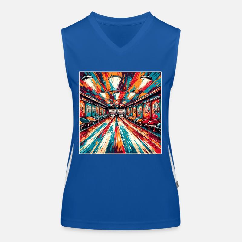 Bowling / Quilles / Bowling / Pin / Strike Débardeur respirant contrasté Femme