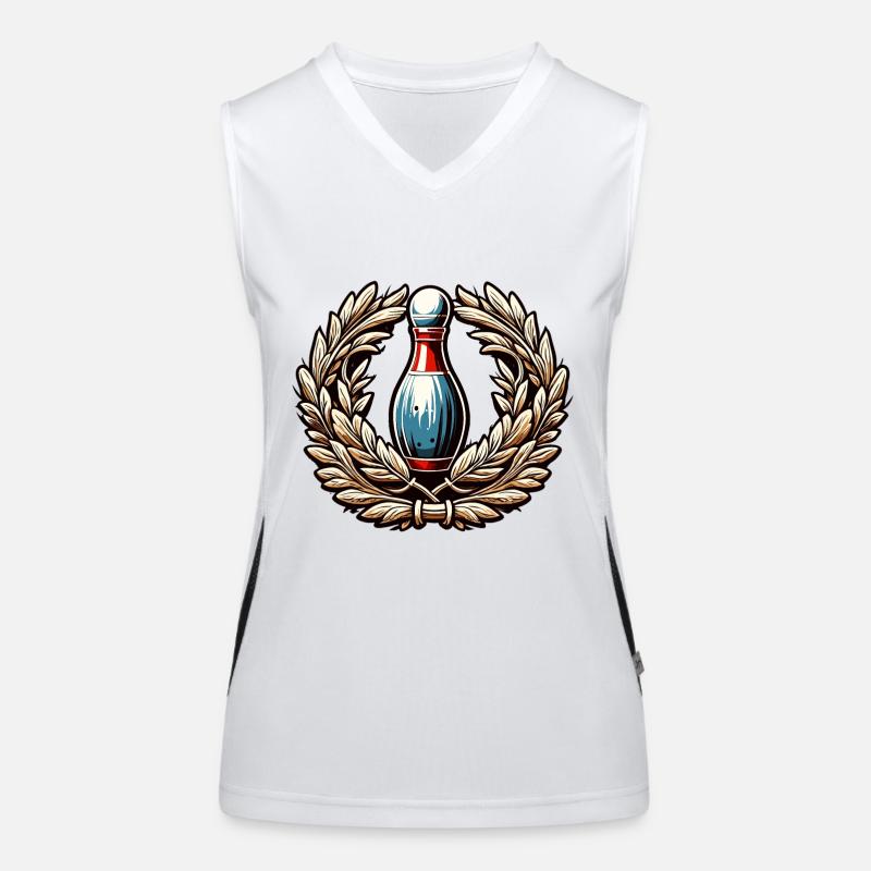 Bowling / Kegeln / Bowlingbahn / Pin / Strike Funktionelles Kontrast-Tank Top für Frauen