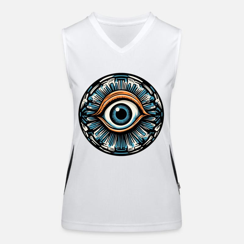 Psychedelic / Auge / Psychobilly / Comic / bunt Funktionelles Kontrast-Tank Top für Frauen