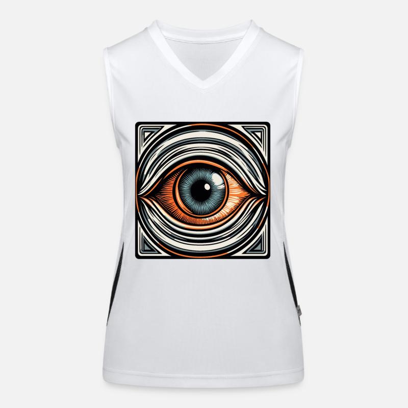 Psychedelic / Auge / Psychobilly / Comic / bunt Funktionelles Kontrast-Tank Top für Frauen