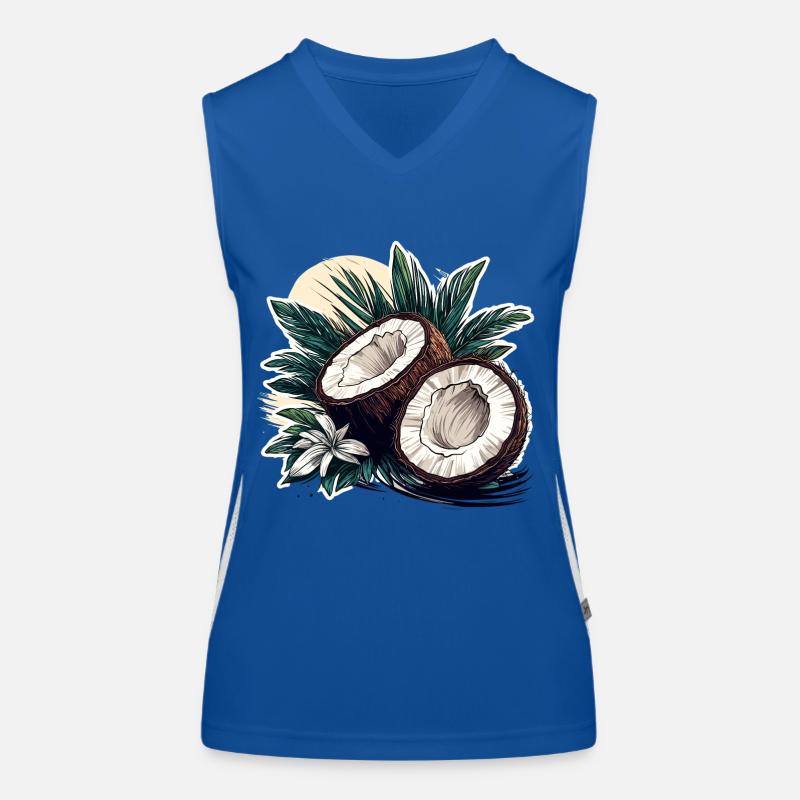 Coconut / Drink / Exotic / Tropical / Palm Women's Functional Contrast Tank Top