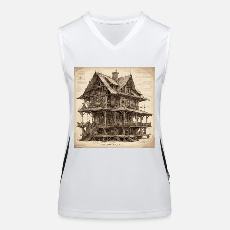 Plan / Sépia / Vintage / Rétro / Maison Débardeur respirant contrasté Femme